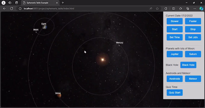 Cover image for 3D Solar System Simulation for National Space Day Hackathon