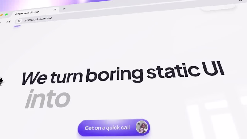 Cover image for Addmotion Studio brand design, web design and framer dev