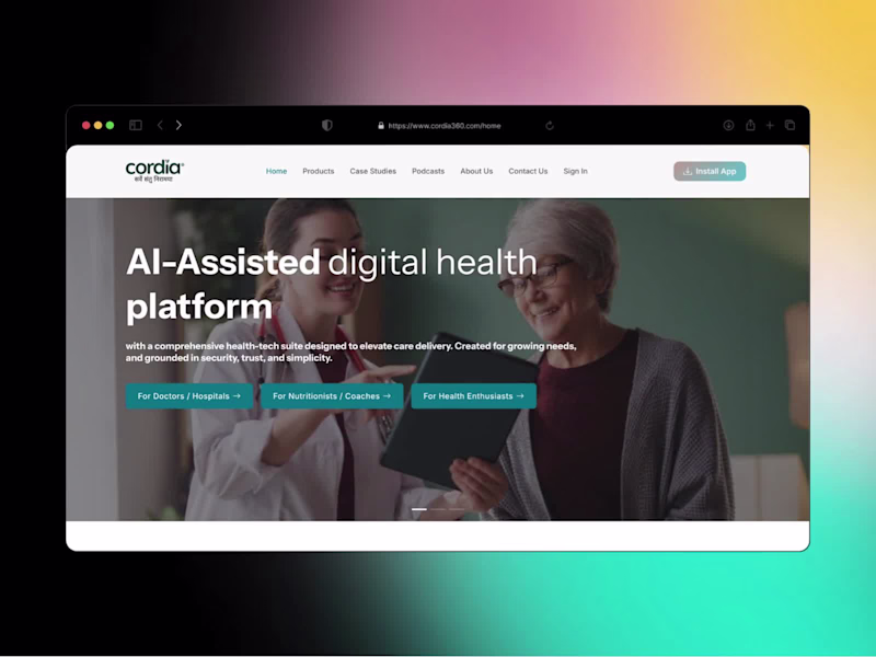 Cover image for Cordia®: Digital Health Tech Platform & Website Design