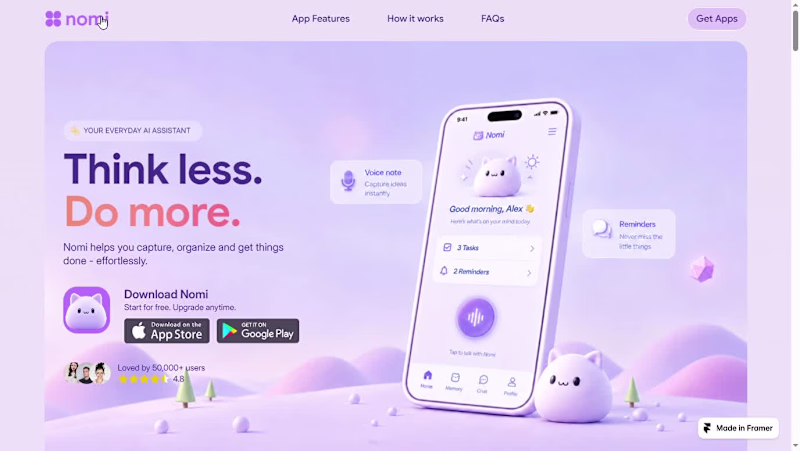 Cover image for I'm excited to share NOMI - a new framer template for mobile...