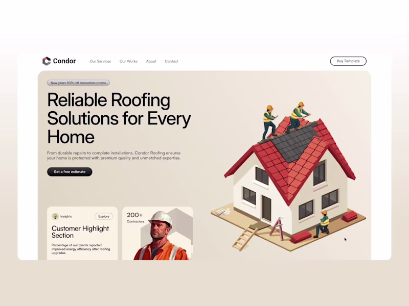 Cover image for Condor Construction Website - Built In Framer