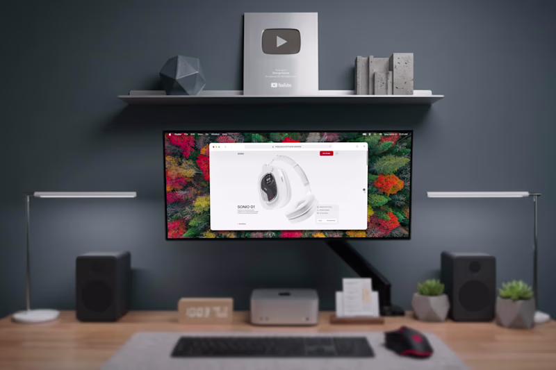 Cover image for SONIO 01 Headphones Landing Page Design