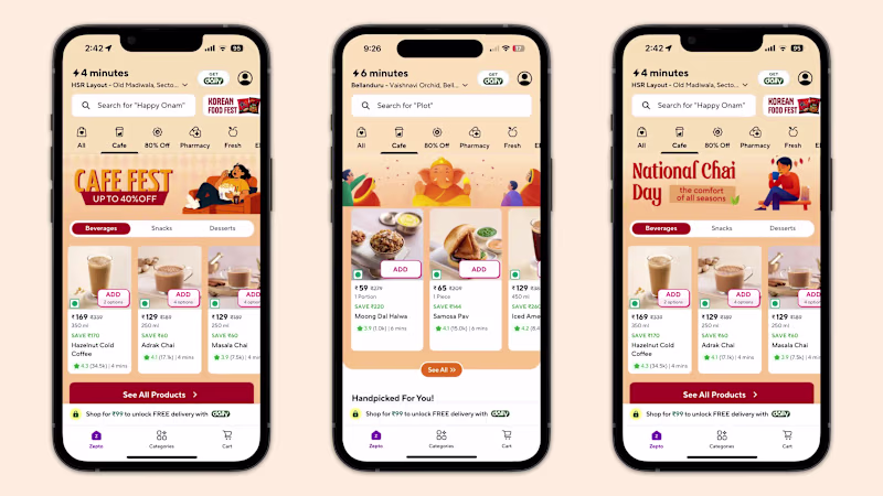 Cover image for In-App visuals for a cafe