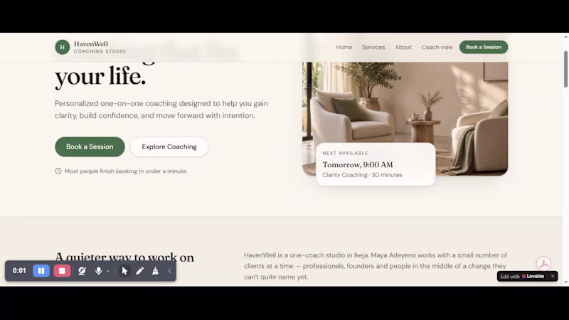 Cover image for HavenWell Coaching Studio
Lagos, Nigeria |