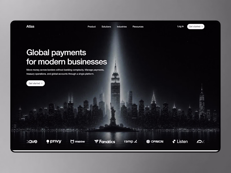 Cover image for Atlas — B2B Fintech Landing Page