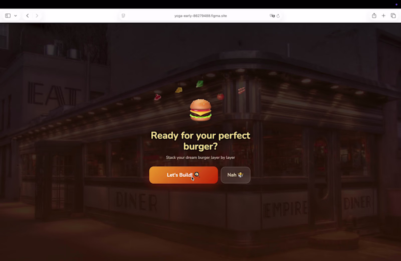 Cover image for https://yoga-early-86279488.figma.site 

Build your burger 🍔