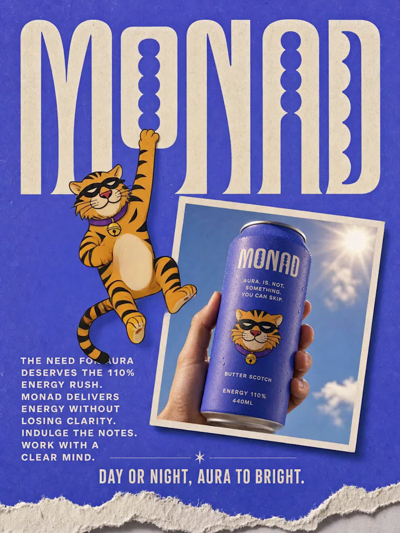 Cover image for ongoing work: MONAD energy drink
