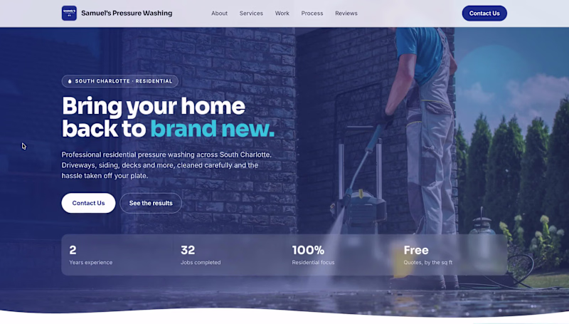 Cover image for Website completed for Samuel's Pressure