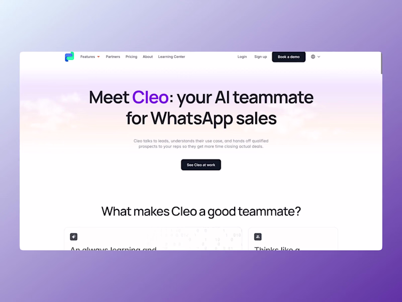 Cover image for Cleo - SaaS Landing Page