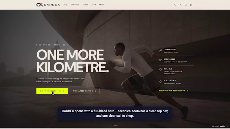 Cover image for CARBEX — Rethinking Performance E-commerce | UI/UX Concept