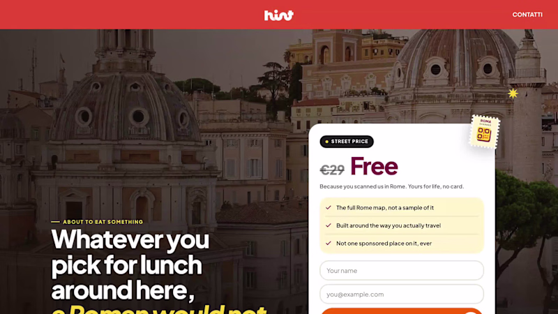 Cover image for Rome event launch site we designed for Hint ✨