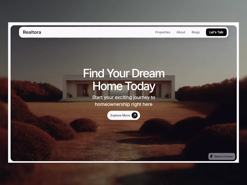 Cover image for Realtora Real Estate Website Design and Development