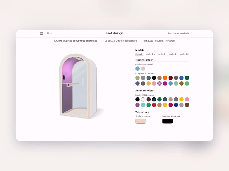 Cover image for Leet Design, a 3D cabin configurator in Spline