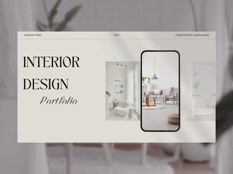 Cover image for Professional Portfolio Canva Presentation for Interior Designer