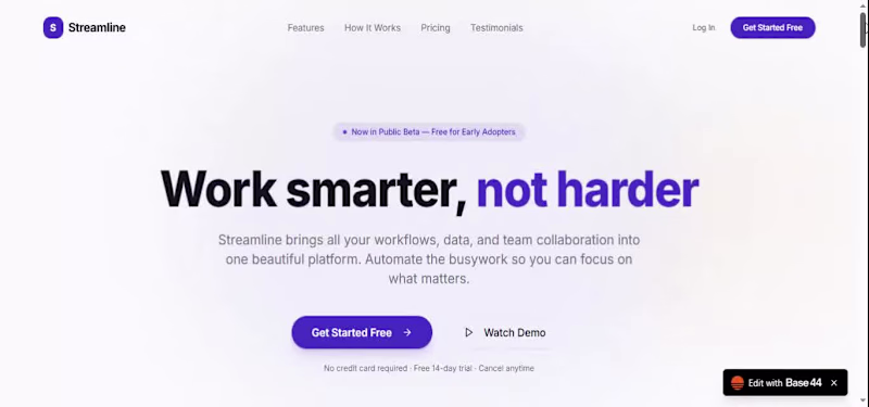 Cover image for website  design base44 web
