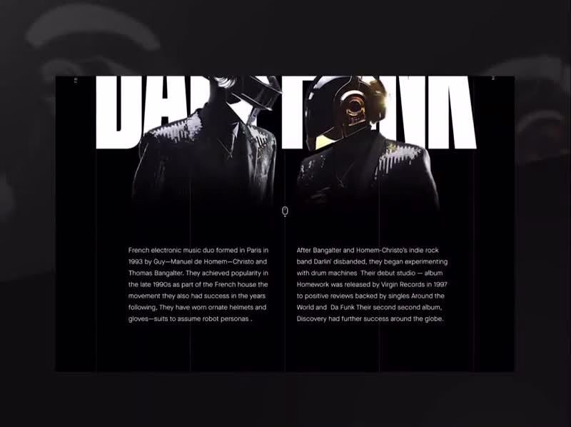 Cover image for Daft Punk — Futuristic Landing Page Concept