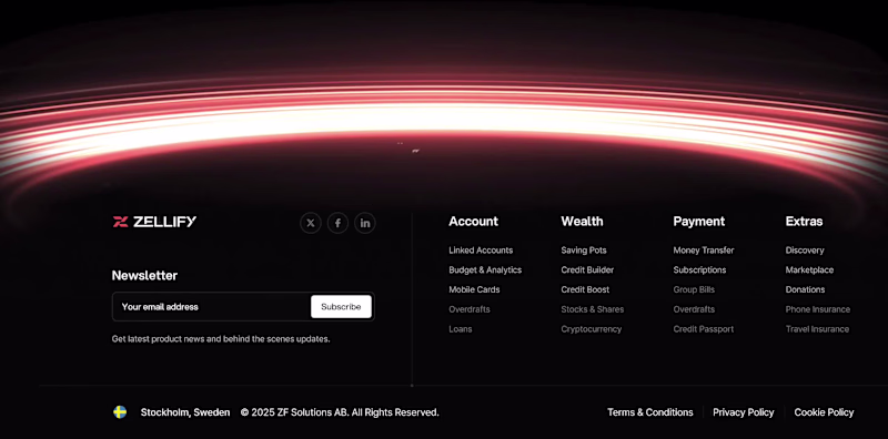 Cover image for Animated Footer Design ☄️