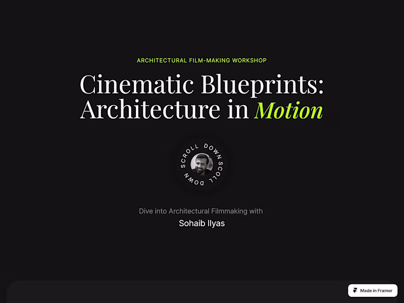 Cover image for Filmmaking Workshop - Landing page design & development (Framer)