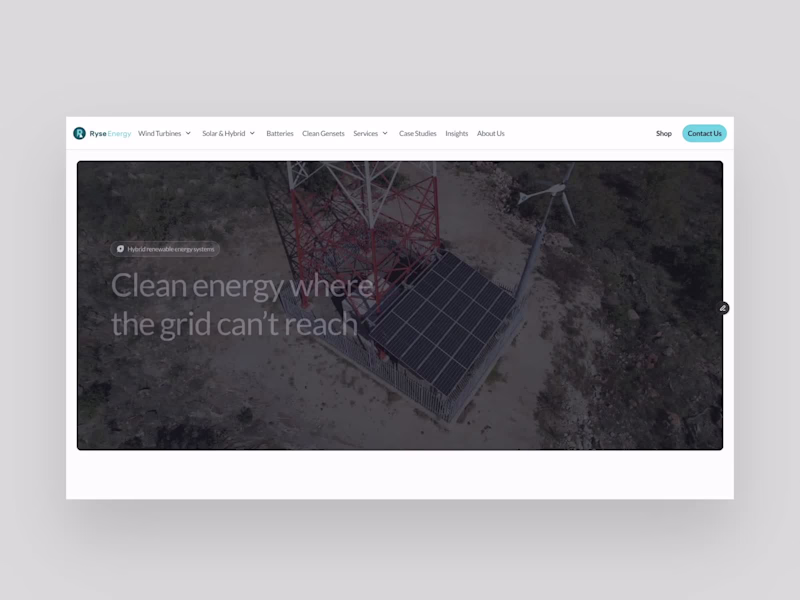 Cover image for Hero animation for a renewable energy giant We created a sub...