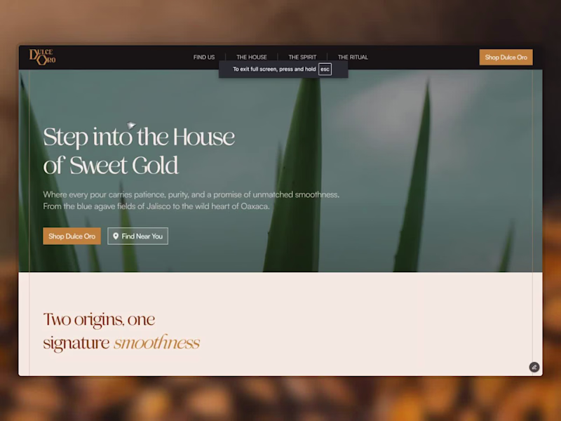 Cover image for Dulce Oro Website | Built in Framer