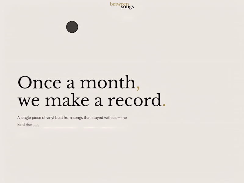 Cover image for Between Songs – Curated Music, Endless Inspiration