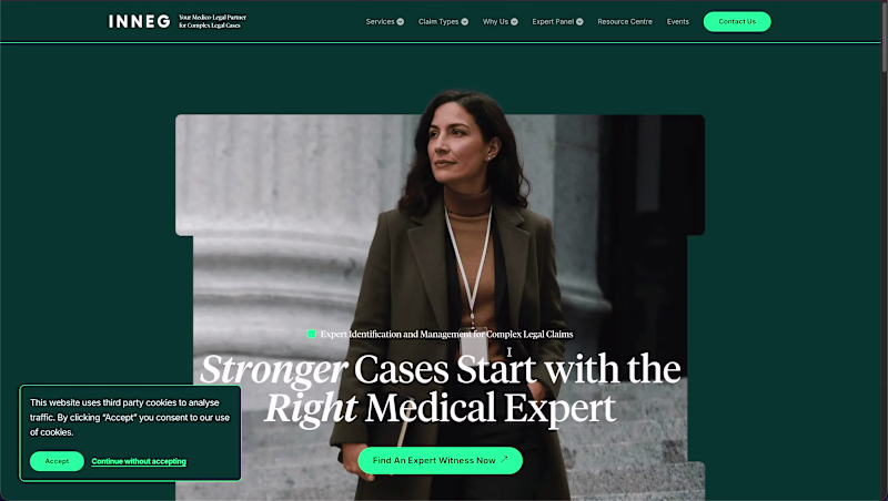 Cover image for INNEG Multisite website with blog built for medico-legal par...