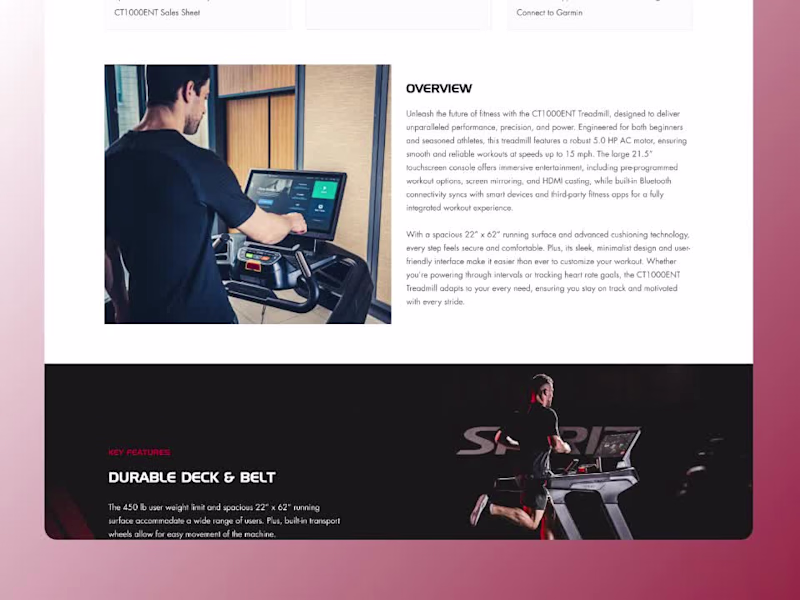Cover image for Spirit Fitness Product Detail Page.