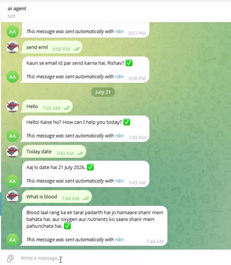 Cover image for Telegram AI Agent — Personal
