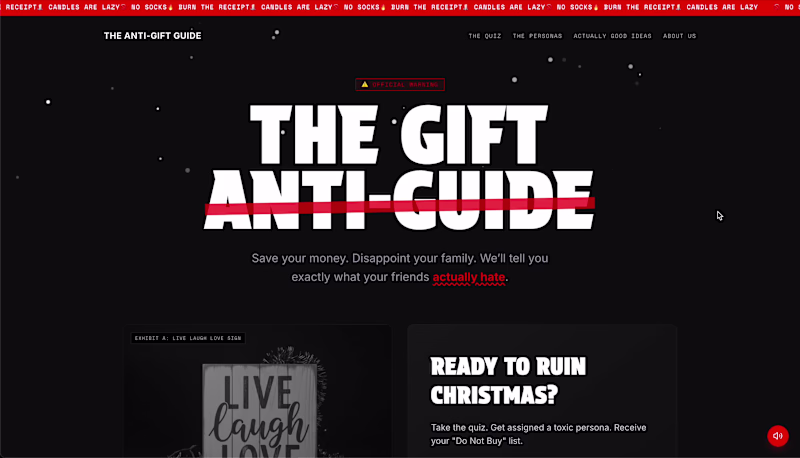 Cover image for Every year we buy gifts we know are bad. We smile. They lie....