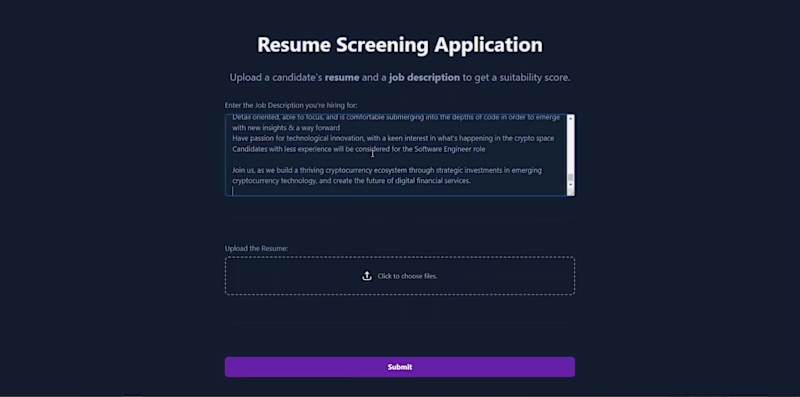 Cover image for Resume Screen Web APP