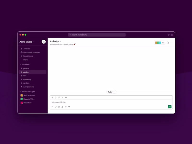 Cover image for New component: Slack Chat Mockup.