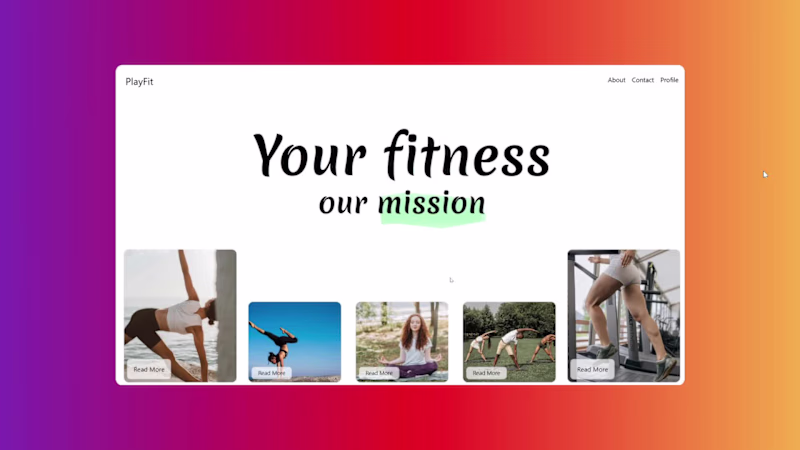 Cover image for Fitness website.