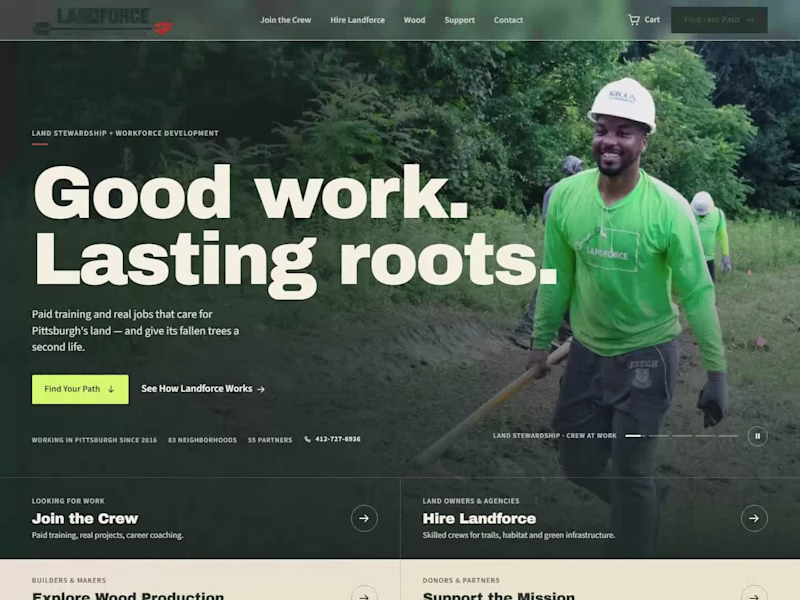 Cover image for Landforce: Website Redesign Concept
Landforce is