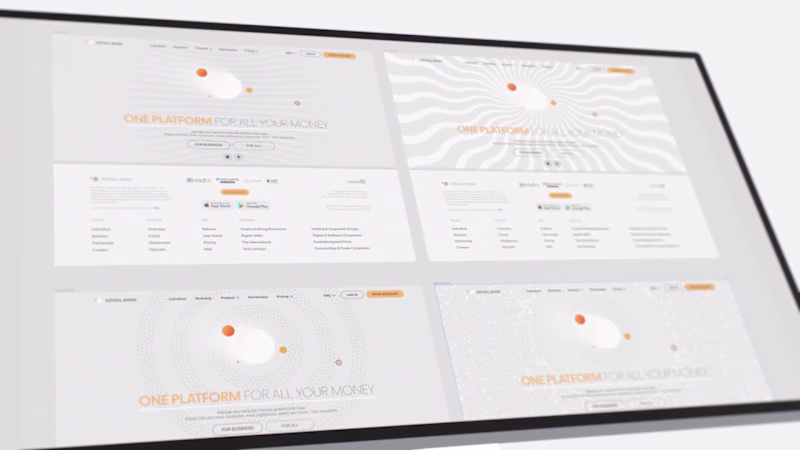 Cover image for light minimalistic geometric options for fintech hero section