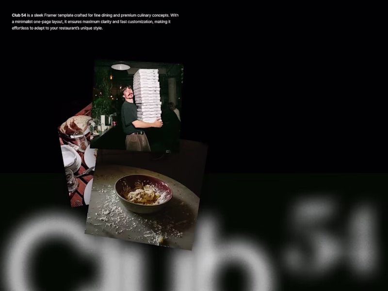 Cover image for Club 54 Fine Dining Framer Template