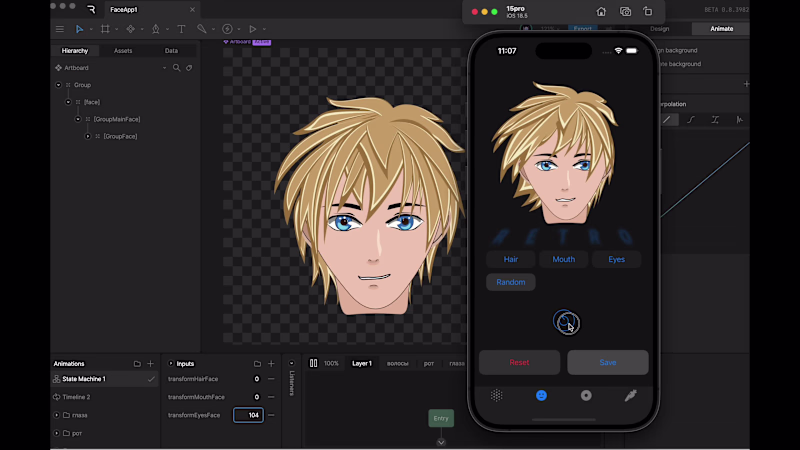 Cover image for Custom randomized emotion changes with Rive