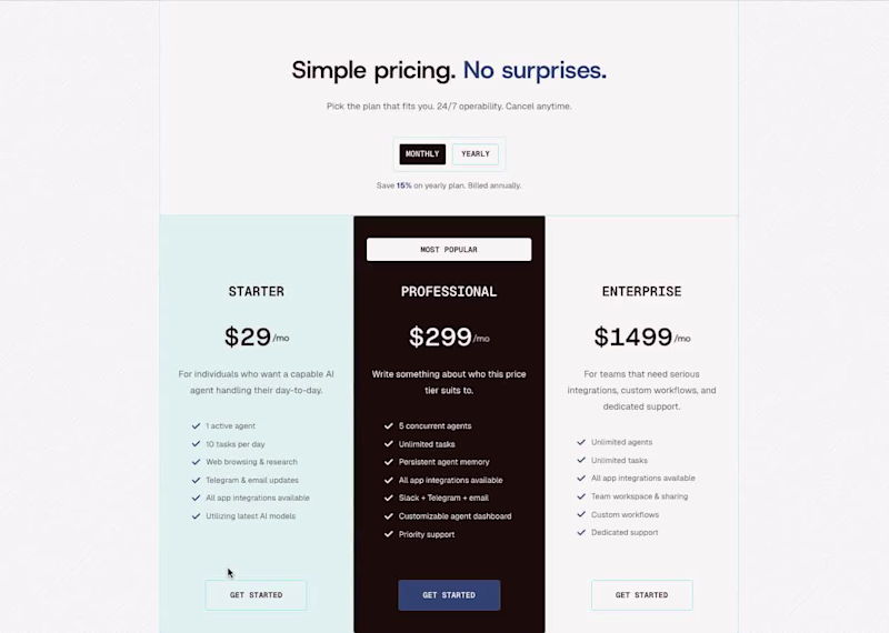 Cover image for Pricing section