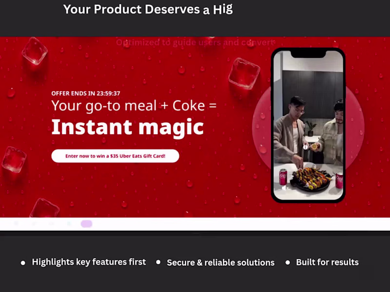 Cover image for Coca Cola Campaign Page Design and Development
