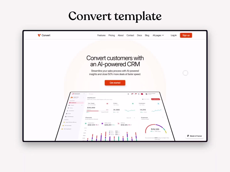 Cover image for Convert - Framer template for SaaS & tech startups