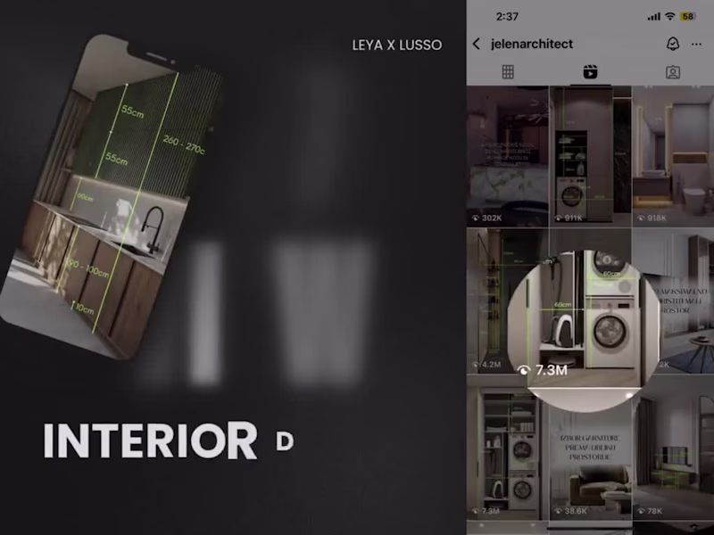 Cover image for 7M organic views | Interior design animations and video edits