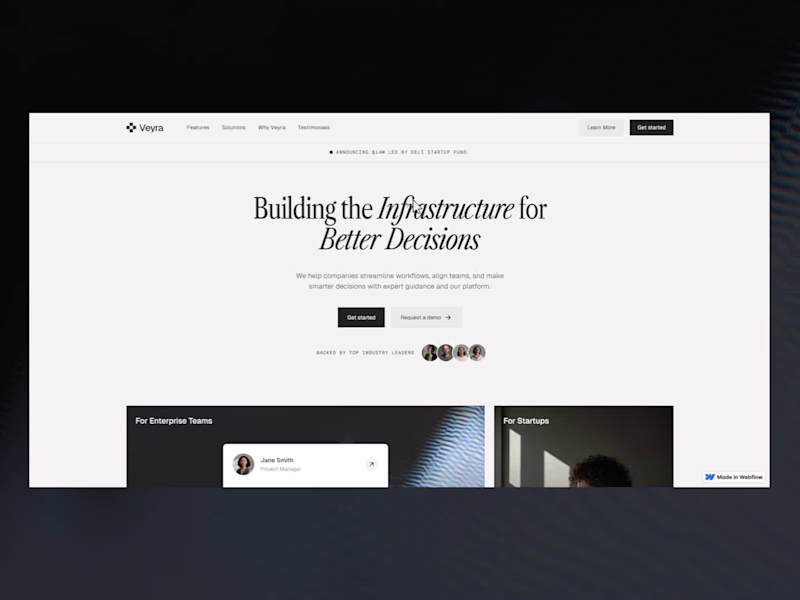 Cover image for Veyra – AI SaaS Figma to Webflow with GSAP
