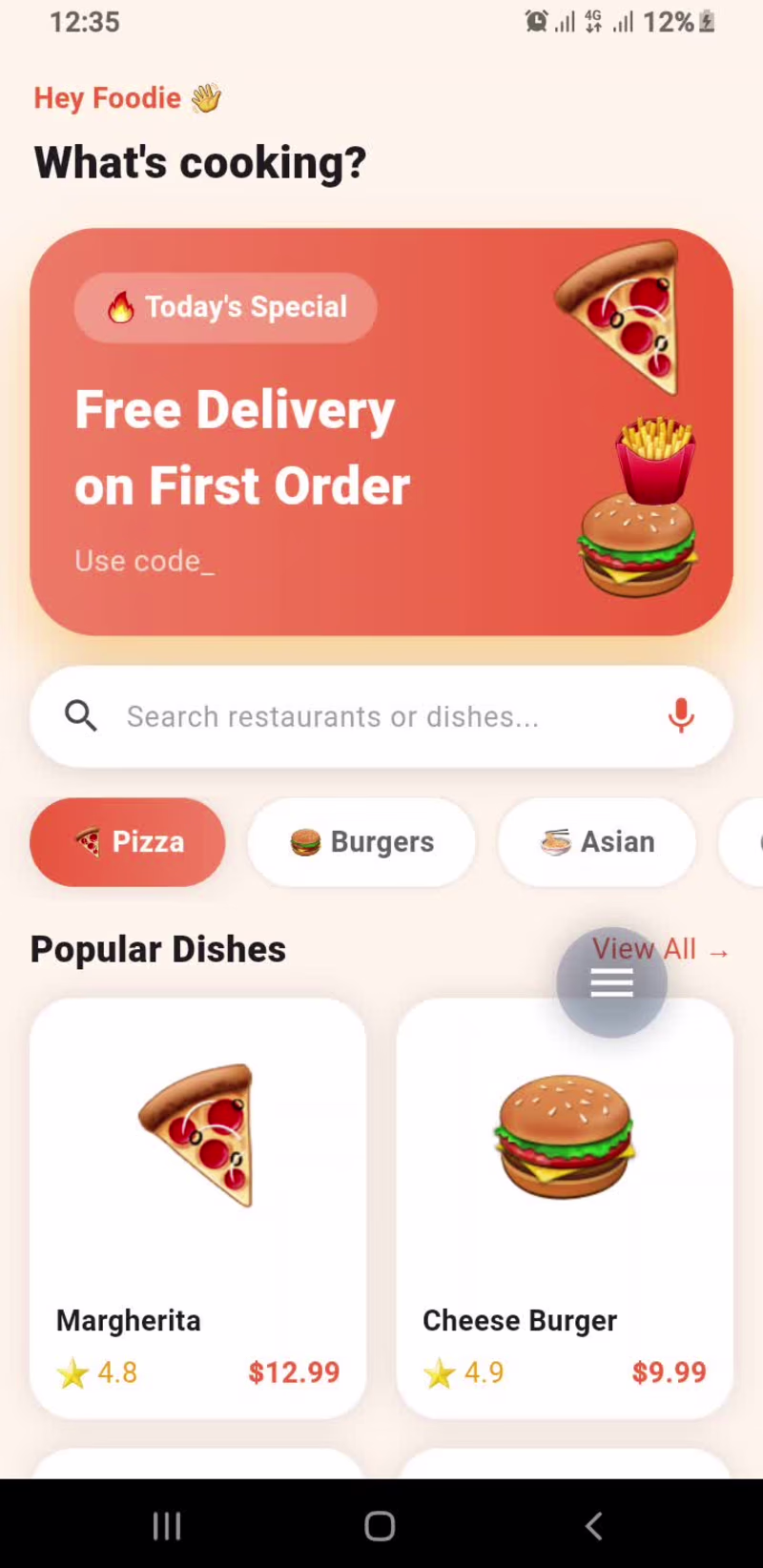 Cover image for Android Food App – Home