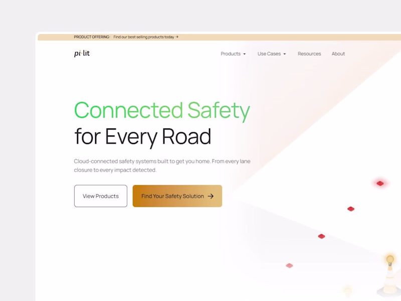 Cover image for pi-lit Connected Roadway Safety Web Design & Development