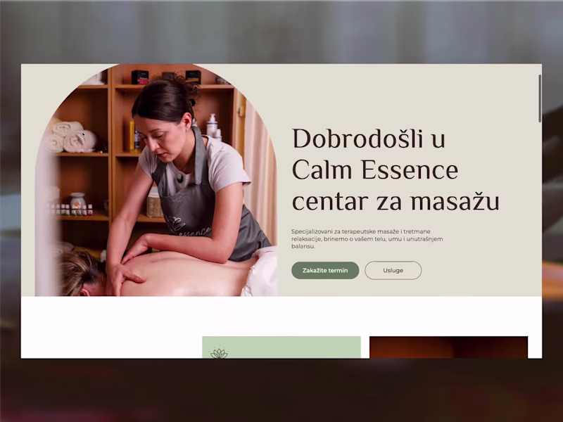 Cover image for Calm Essence - Massage & Relaxation Studio Landing Page
