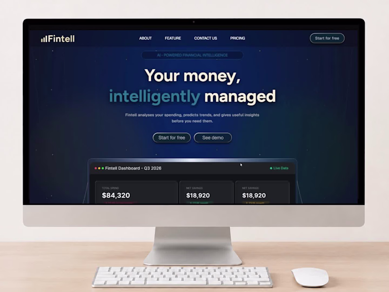 Cover image for Fintell is a dark-mode Framer