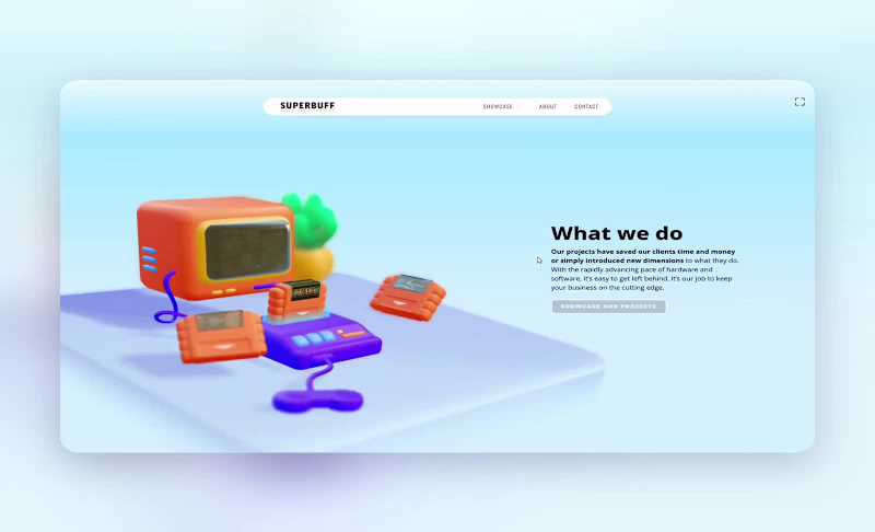 Cover image for Superbuff, interactive Spline scenes in Webflow