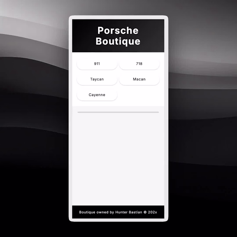 Cover image for Porsche app I created, any