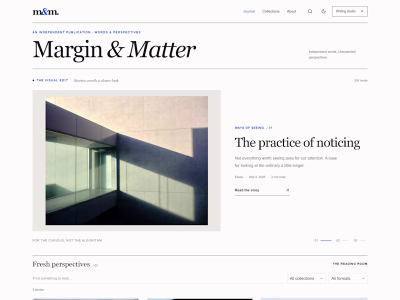 Cover image for Margin & Matter: Editorial Platform & WordPress Theme