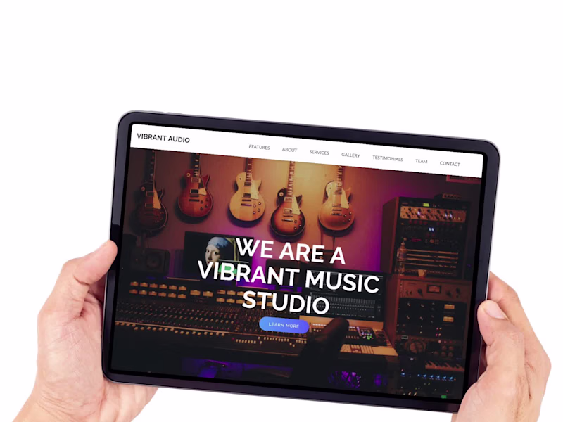 Cover image for Music Studio Landing Page