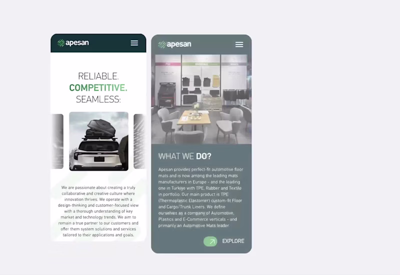 Cover image for Responsive design of a car mat manufacturer website. Every b...